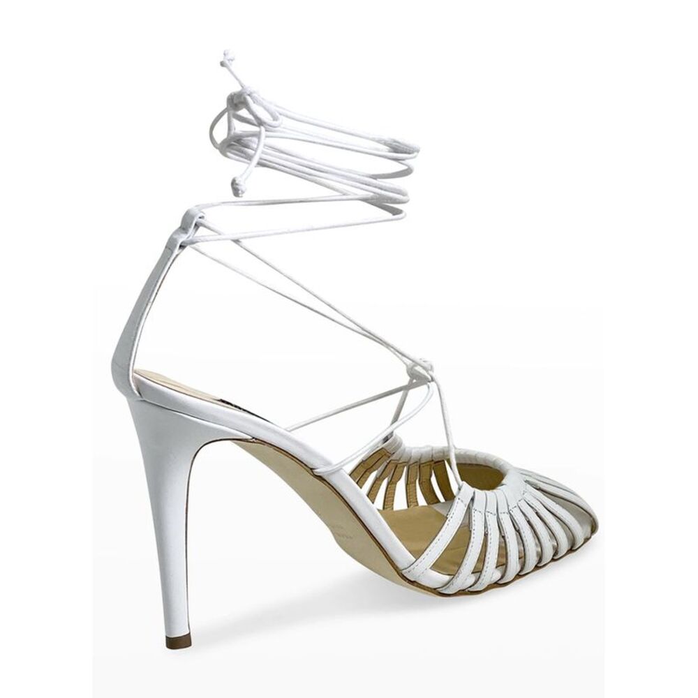 Chelsea Paris Womens Finn Lace Up Pump Cage Toe US 7.5 White EU 37.5 - NIB $595